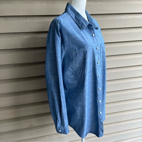 •Fuinloth• Ladies Chambray Button Down Long Sleeve Shirt - Size XL - Picture 5 of 8